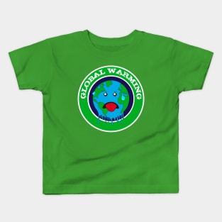 worried earth, global warming Kids T-Shirt